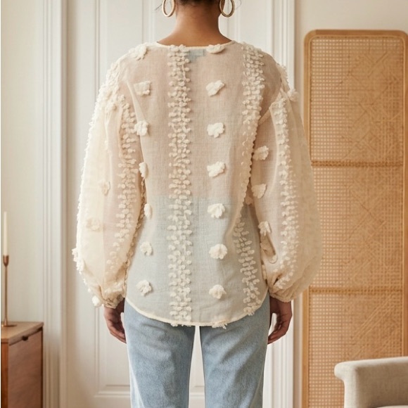 Calypso St. Barth pompom textured blouse - Picture 3 of 7